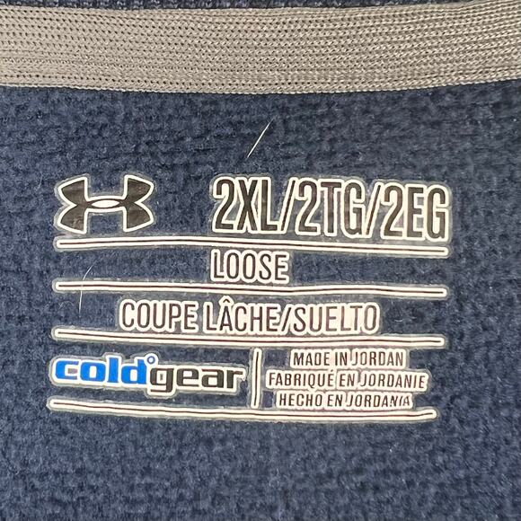 Under Armour Coldgear pullover Sweater/sweatshirt  men’s 2XL Blue V-neck - Picture 4 of 4